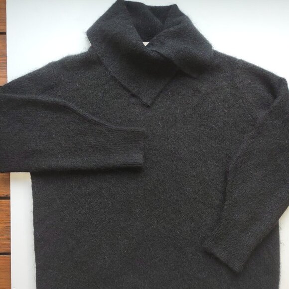 H&M Alpaca & Wool Cowl Neck Sweater Relaxed Fit Soft Knit Boho Indie Size Large - Picture 3 of 11